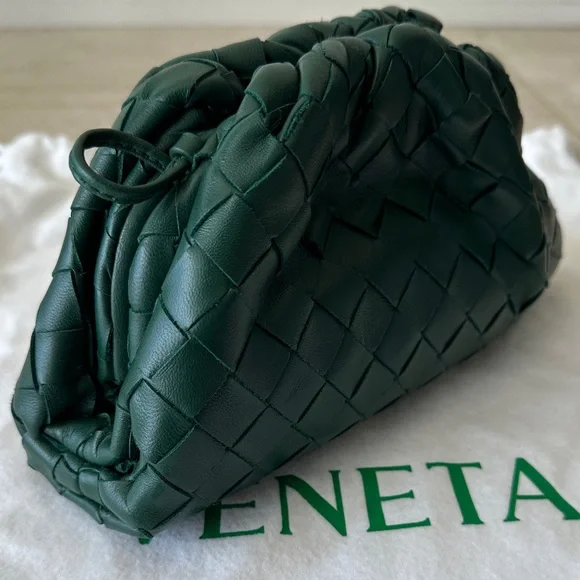 Bottega Veneta Dark Green Intrecciato Mini Pouch - Picture 2 of 11